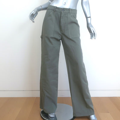 Nili Lotan Quentin Cargo Pants Admiral Green Cotton Twill Size 8 NEW