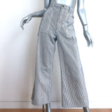 Nili Lotan Quentin Striped High-Rise Wide Leg Jeans