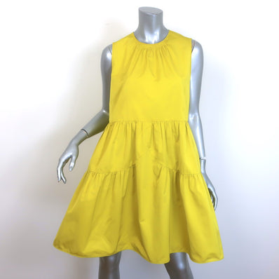No. 21 Sleeveless Tiered Mini Dress Yellow 