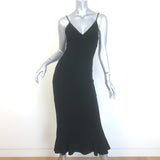 Norma Kamali Fishtail Slip Dress Black Stretch Jersey