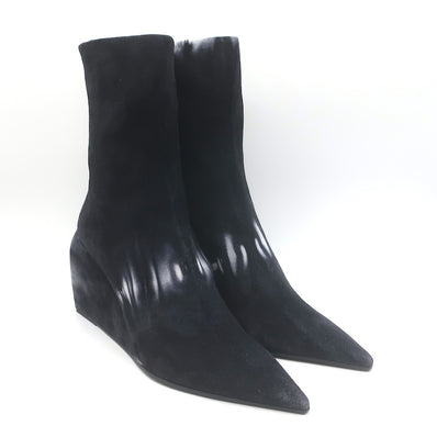 Off-White Dolls Tie Dye Suede Pointed Toe Wedge Boots 