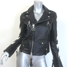 Off-White Virgil Abloh Carryover Leather Biker Jacket 