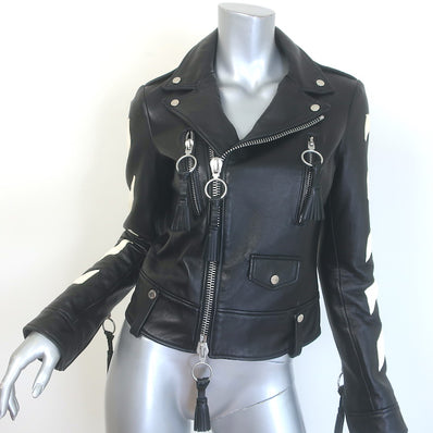 Off-White Virgil Abloh Carryover Leather Biker Jacket 