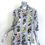Off-White c/o Virgil Abloh Floral Striped Satin Bowling Shirt Light Gray Size 38