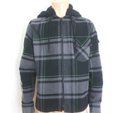 Off-White c/o Virgil Abloh Impressionism Flannel Plaid Jacket Gray Size Medium