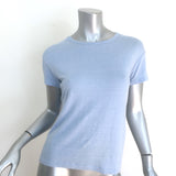 Officine Generale Lara Linen T-Shirt Sky Blue Stretch Jersey Size Extra Small