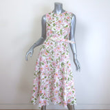 Oscar De La Renta Guipure Lace Belted Midi Dress 