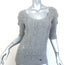 Oscar de la Renta Crochet Cable Knit Top Gray Cashmere-Silk Size Medium