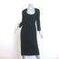 Oscar de la Renta Scoop-Neck Midi Sheath Dress Black Stretch Wool Size 6