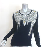 Oscar de la Renta Sequin & Jewel-Embellished Sweater