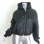 Oval Square Tempo Leather Hooded Bomber Jacket Black Size Extra Small