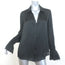 PAIGE Abriana Flare Cuff Shirt Black Satin Size Large Long Sleeve Blouse NEW