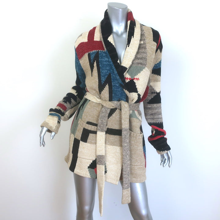 POLO Ralph Lauren Southwestern Patchwork Belted Cardigan