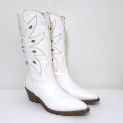 Partlow Abigail 55 Metallic-Embroidered Cowboy Boots 