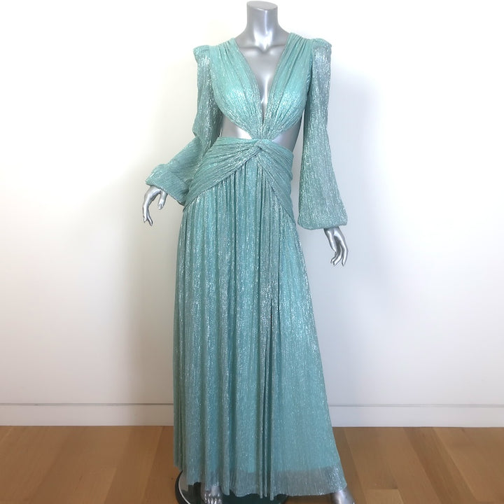 PatBO Lurex Cutout Gown Seafoam Size 2 