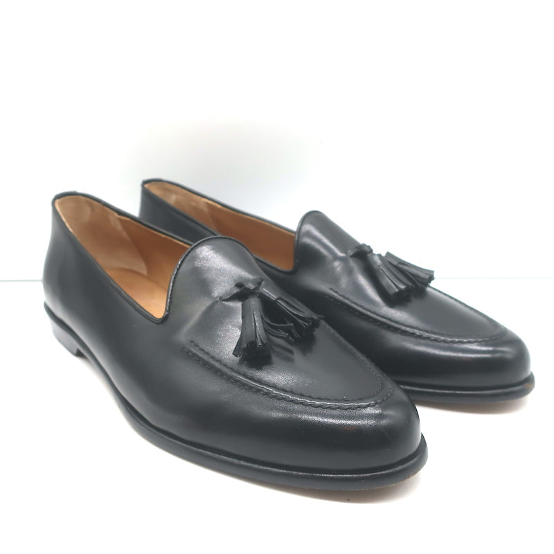 Paul Stuart Tassel Loafers Black Leather Size 11.5