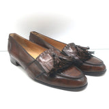 Polo Ralph Lauren Fringed Tassel Loafers Dark Brown Burnished Leather Size 11