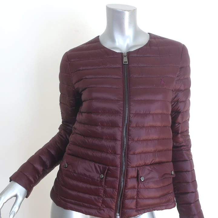 Polo Ralph Lauren Full-Zip Down Puffer Jacket Wine Size Small