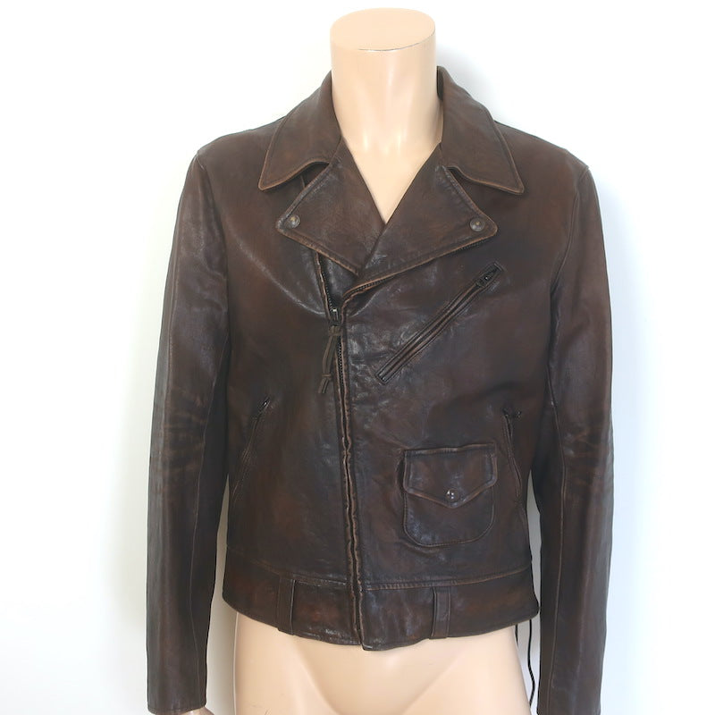 Polo Ralph Lauren Leather Lace Up-Side Moto Jacket
