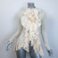 Polo Ralph Lauren Ruffled Cashmere Cardigan Ivory Size Small