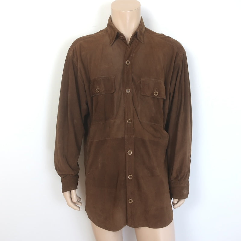 Polo Ralph Lauren Suede Shirt Jacket Dark Brown 