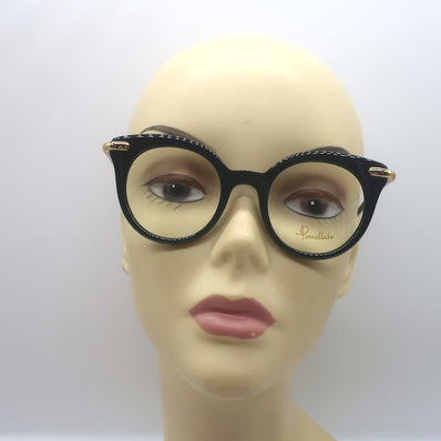 Pomellato Round Eyeglasses Black/Gold PM0041O 001 