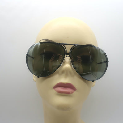 Porsche Design Mirrored Aviator Sunglasses Black Titanium P8478