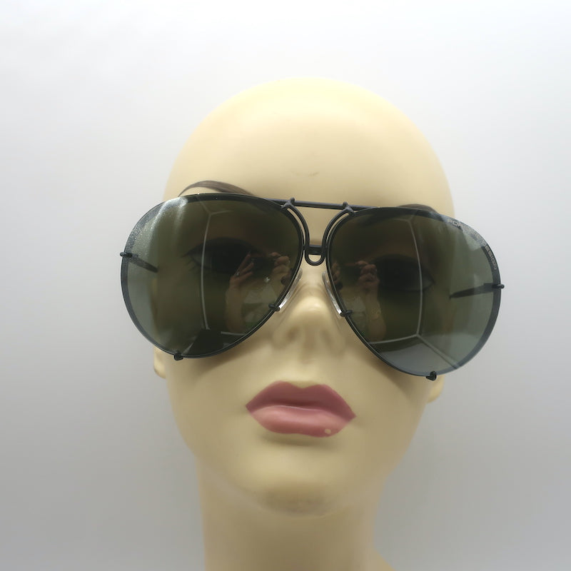 Porsche Design Mirrored Aviator Sunglasses Black Titanium P8478