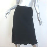 Prada A-Line Midi Skirt Black Crepe Size 42