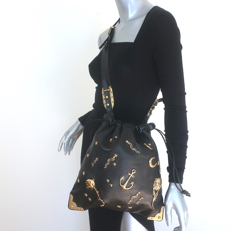 Prada Astrology Medium Crossbody Bucket Bag