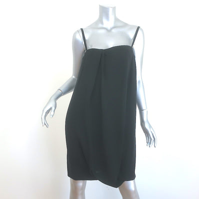 Prada Asymmetric Draped Dress Black Crepe Size 44