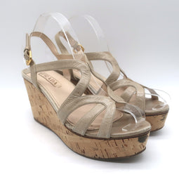 Prada Cork Platform Wedge Sandals 