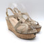 Prada Cork Platform Wedge Sandals Taupe Leather Size 39.5