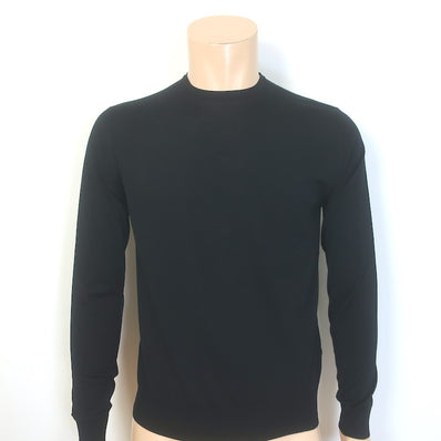 Prada Crewneck Sweater Black Lightweight Virgin Wool