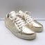 Prada Diagramme Quilted Low Top Sneakers Gold Metallic Leather Size 39