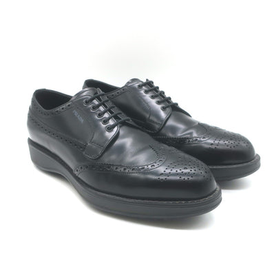 Prada Lace-Up Wingtip Brogue Shoes Black