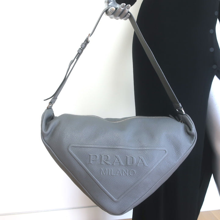 Prada Large Triangle Bag Gray
