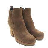Prada Linea Rossa Gum Sole Chelsea Boots Brown Suede 