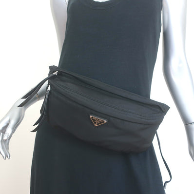 Prada Montagna Belt Bag Black Tessuto Nylon Medium Crossbody