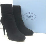 Prada Platform Ankle Boots Black Suede Size 41.5