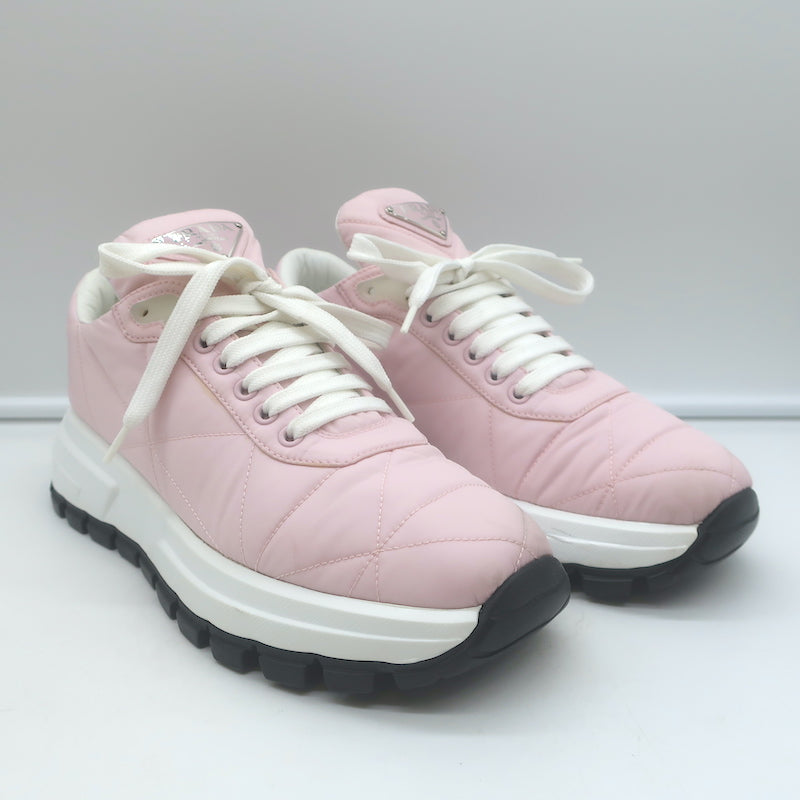Prada Prax 01 Re-Nylon Quilted Low Top Sneakers Light Pink Size - Main Image