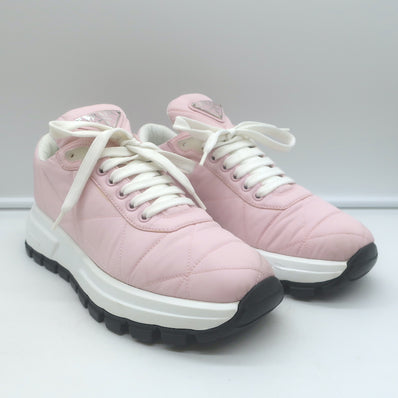 Prada Prax 01 Re-Nylon Quilted Low Top Sneakers Light Pink Size 37.5