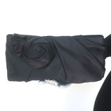 Prada Raso Rosette Clutch Black Satin
