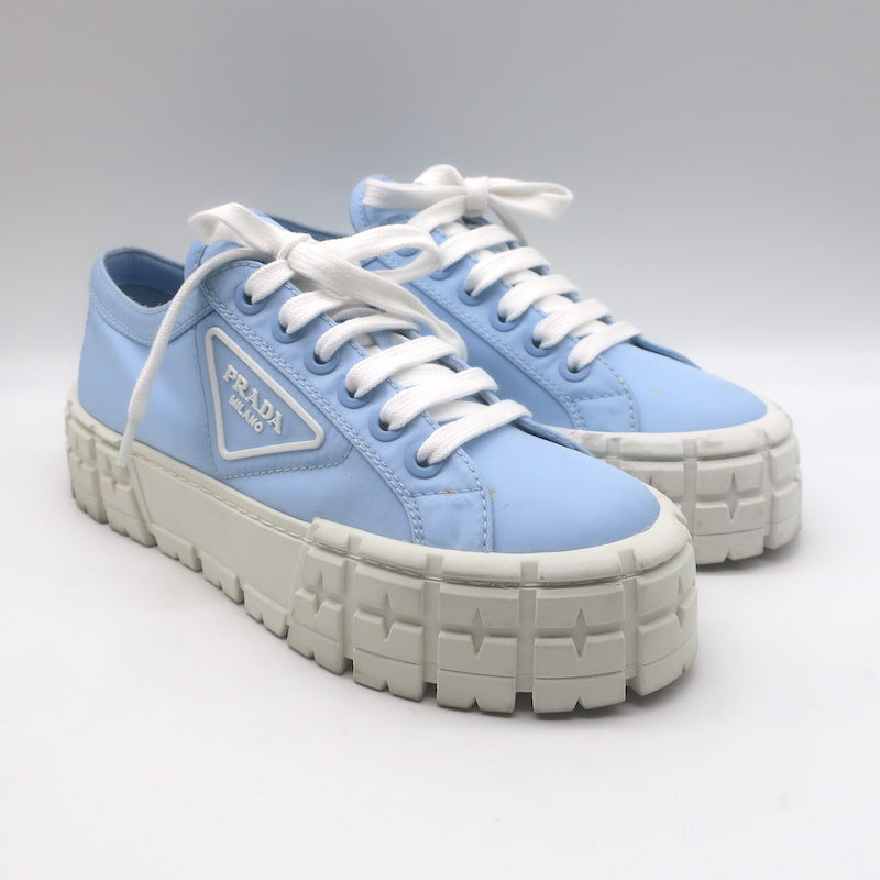 Prada Re-Nylon Double Wheel Platform Low-Top Sneakers Sky Blue