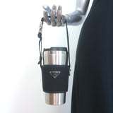 Prada Re-Nylon & Stainless Steel Travel Mug Set Black/Silver 450ml NEW