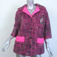 Prada Short Sleeve Tweed Puffer Jacket Pink Wool-Blend Size 38