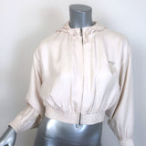 Prada Silk Twill Hooded Blouson Jacket Ivory Size 40 