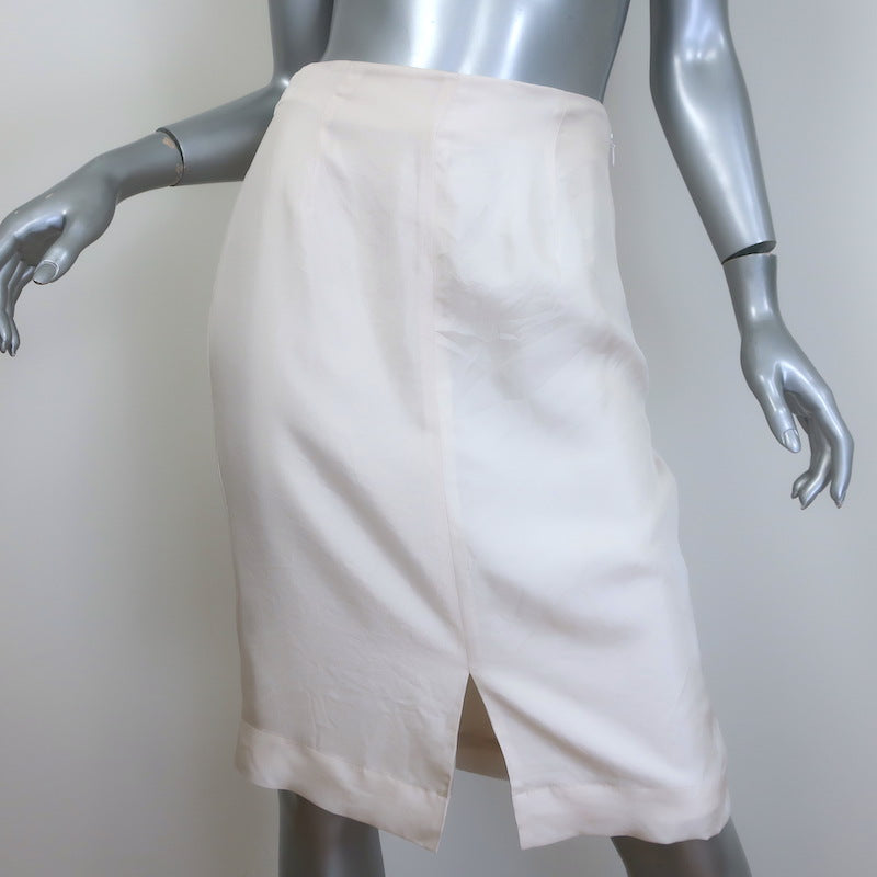 Prada Silk Twill Pencil Skirt Ivory Size 42