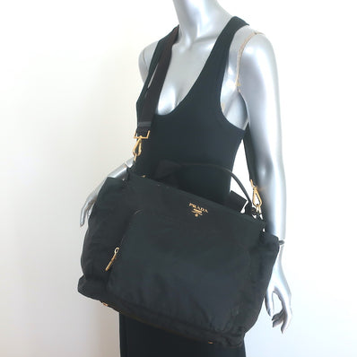Prada Tessuto Nylon Diaper Bag Black