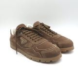 Prada Trail Low Top Sneakers Brown Faded Suede Size 39